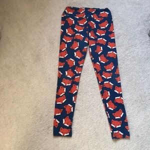LuLaRoe OS Fox Leggings 🦄 orange and blue!